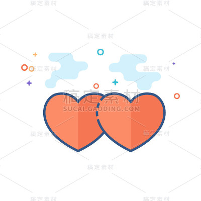 平面颜色图标-爱的夫妇