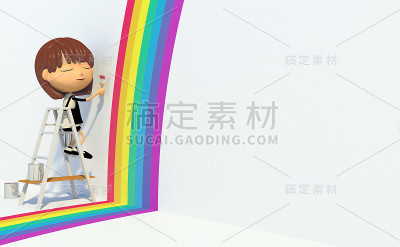 画彩虹的颜色