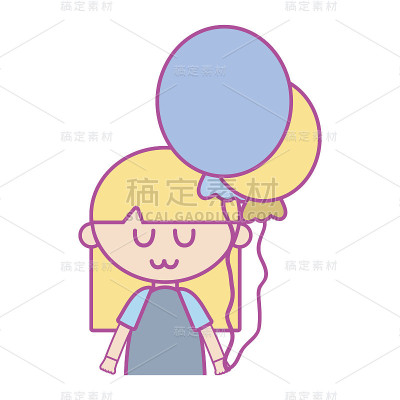 美丽的女孩与气球和发型设计