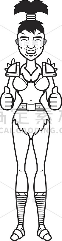 卡通半兽人竖起大拇指