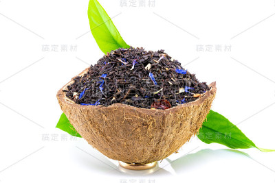 红茶，叶绿，椰壳，白色