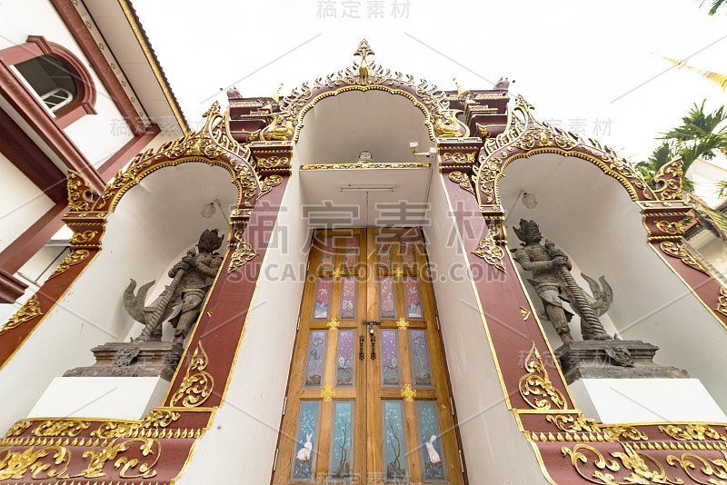清迈市的一座佛教寺庙。泰国。2020年2月22日
