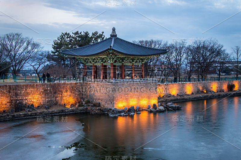 Wolji，前Anabji，韩国庆州的历史遗址