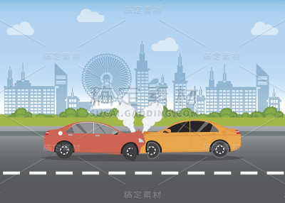 路上发生车祸。