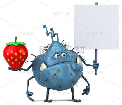 有趣的细菌- 3D插图