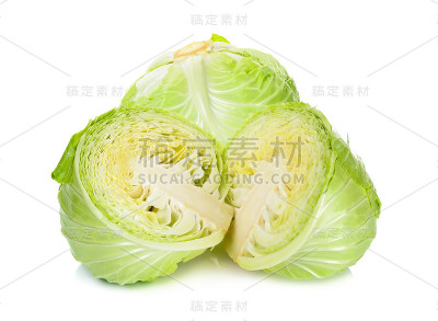 白色背景上孤立的卷心菜