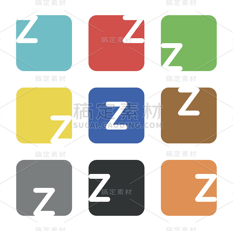 符号元素，字母Z的方形