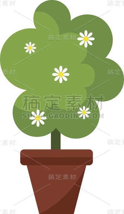 花园树矢量插图。