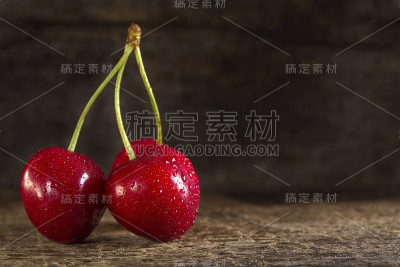 Fresh red cherries