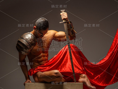 Muscular Rome warrior