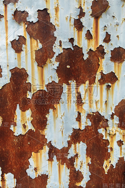 腐蚀金属的背景。锈迹斑斑的金属背景。锈渍。Rystycorrosion。