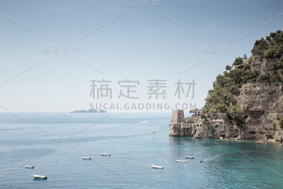 意大利海岸的小船