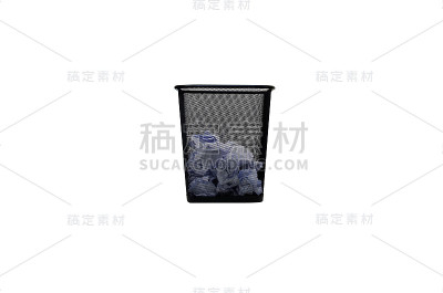 垃圾中间的钢垃圾隔离在白色背景上