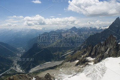 冰川和山谷- Chamonix，法国