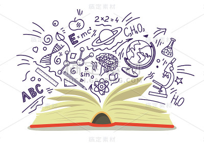 用教育素描打开书
