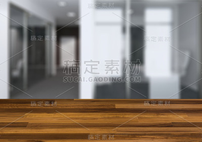 背景与空木桌。地板。现代办公内阁。会议室。