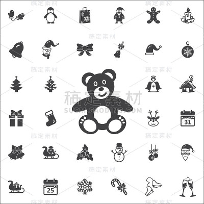 泰迪熊毛绒玩具图标