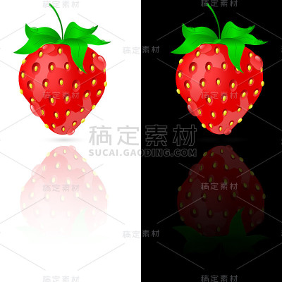 黑色和白色的草莓