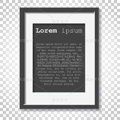 现实的相框上孤立的背景。图片框架矢量插图。简单的商业概念象形图。