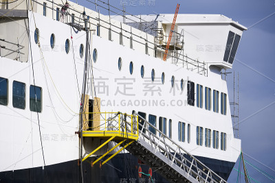 英国格拉斯哥弗格森造船码头的造船脚手架关闭