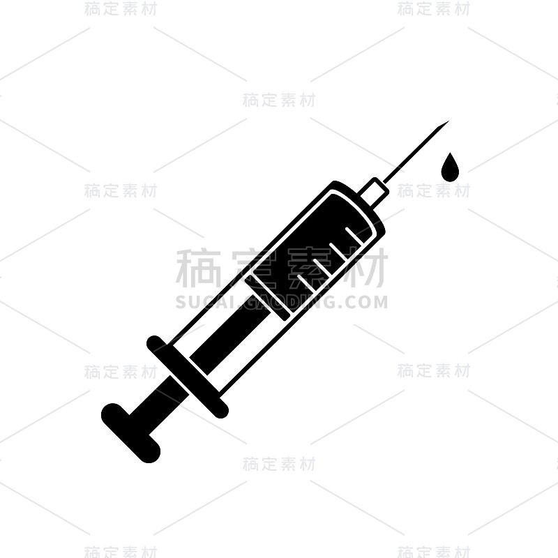 医疗注射器图标。病媒插图医学疫苗