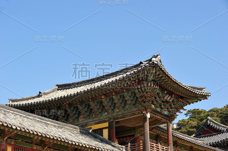 韩国庆州八宫寺的建筑风格。