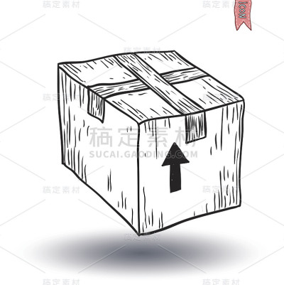 盒子收集，涂鸦集。矢量插图。