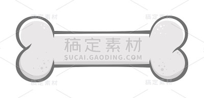 灰色狗骨卡通简图设计