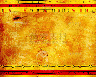 旧灰泥和种族图案的背景纹理