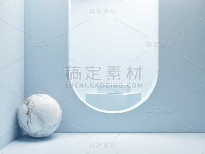 模拟作文，产品展示的赢家领奖台，蓝色背景。