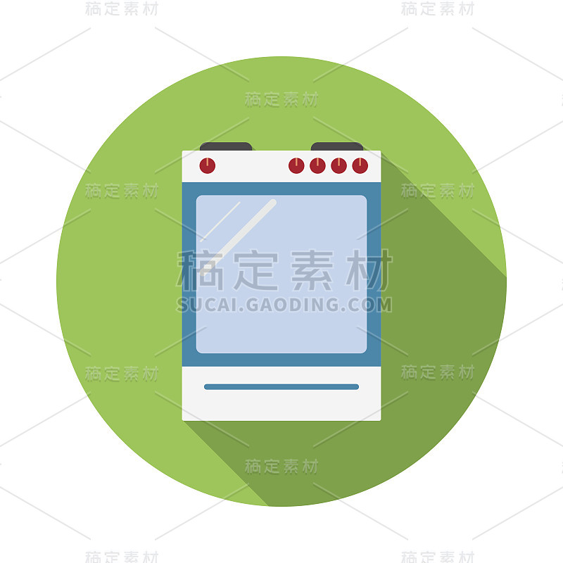 电炉图标，平放风格