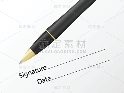 文件上的圆珠笔