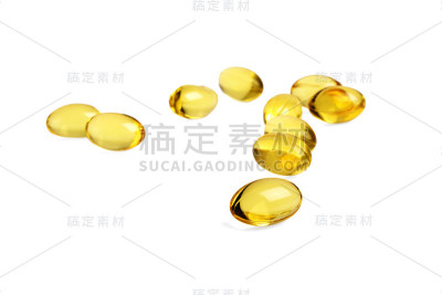 欧米茄3鱼油胶囊在白色背景