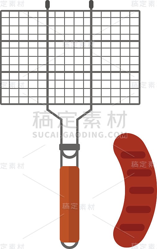 烤篮矢量插图。