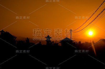 日落轮廓