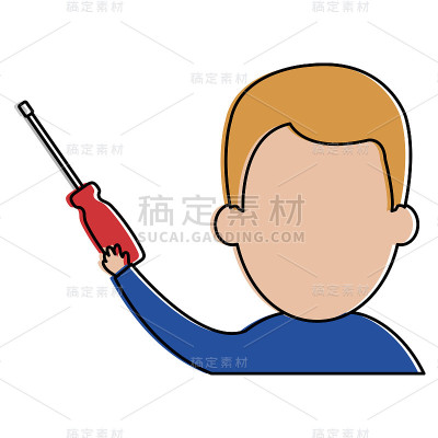 人用螺丝刀工具隔离图标
