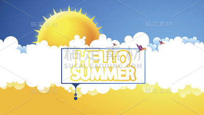 你好，夏季抽象向量设计