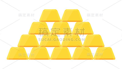 在白色背景上孤立的金锭。