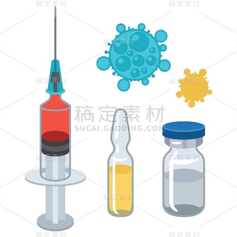 注射器和疫苗接种医疗工具套装