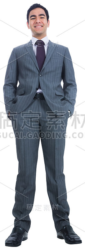 微笑的商人站