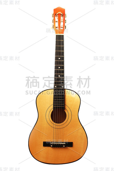 白色背景上的吉他。乐器
