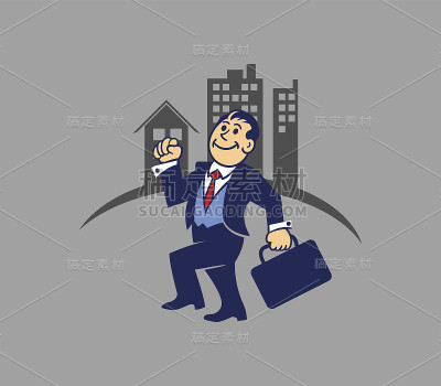 简单的商人去工作