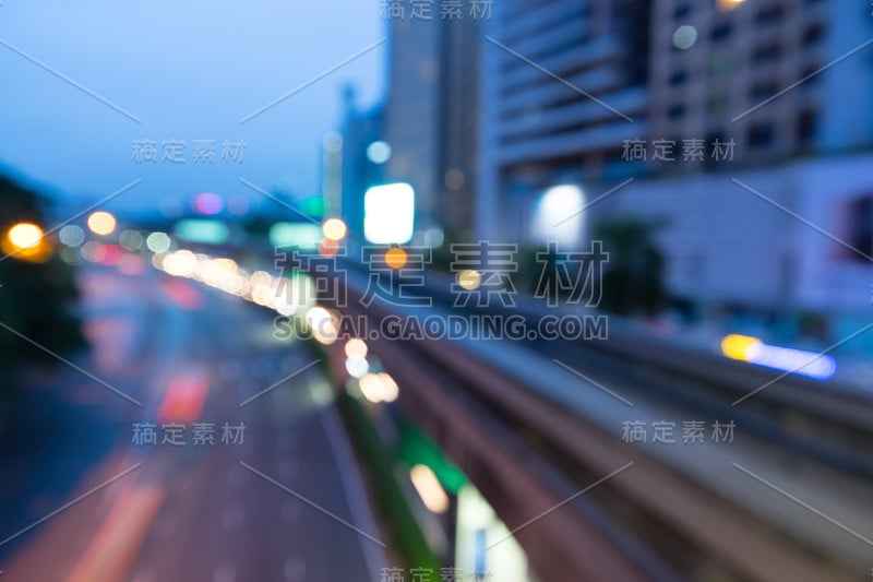 模糊的建筑和交通背景