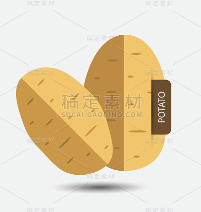 土豆、蔬菜矢量插图
