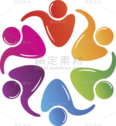 团队拥抱的人图标图像向量