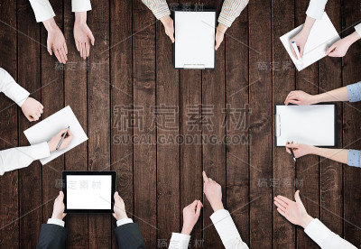 头脑风暴概念/商业人士计划鸟瞰图