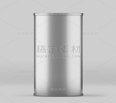 圆形橄榄油锡罐模型，银色液体容器，3d渲染孤立在光背景