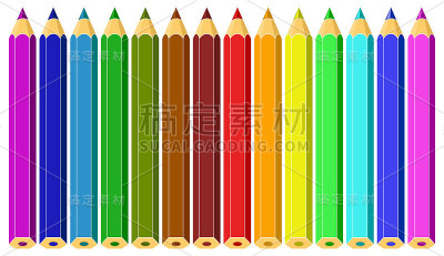 一套彩色铅笔。