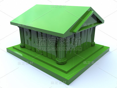 商业金融建筑地标3D插图