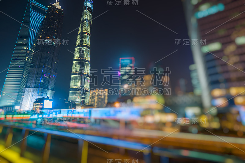 中国上海陆家嘴金融区夜景